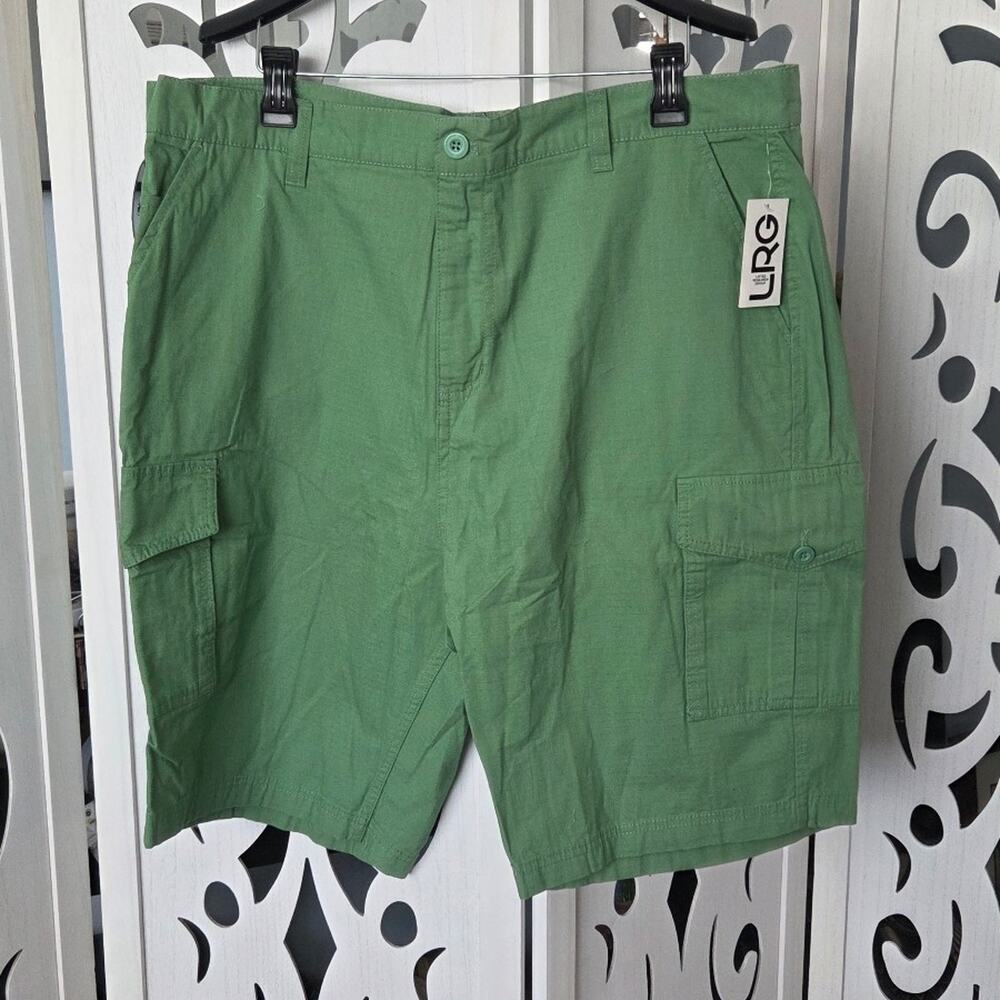 LRG Lifted Research Group Cargo Shorts Green Ripstop Men's Size 40 NWOT